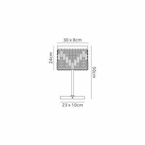 Zula Rectangular 2 Light Table Lamp